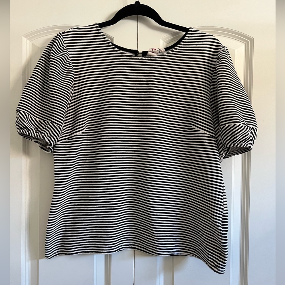 🖤 Dolan Striped Balloon Sleeve Blouse – Left Coast Collection | Size L